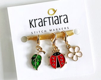 Ladybug stitch markers, spring stitch markers for knitting and crocheting