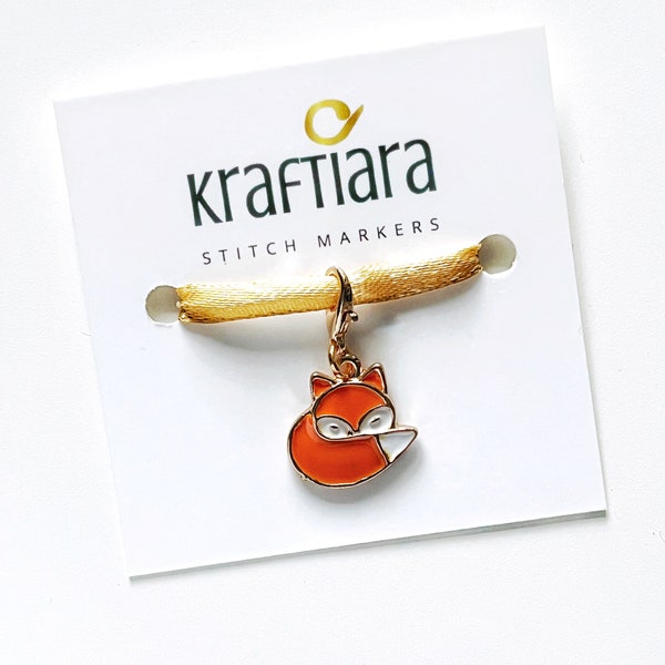 Fox stitch marker, crochet and knitting accessories, gifts for knitters, crocheters