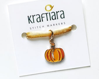 Pumpkin crochet stitch markers, knitting and crochet accessories