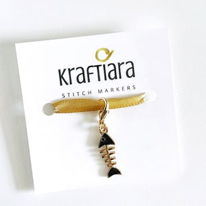 Fishbone stitch marker, progress keepers for cat lovers, knitting accessories