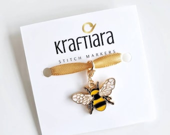 Bee stitch marker, crochet and knitting accessories, gifts for knitters, crocheters