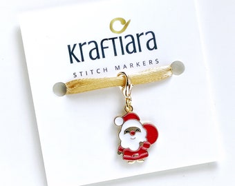 Santa Claus stitch marker, Christmas progress keeper, gift for knitters, crocheters