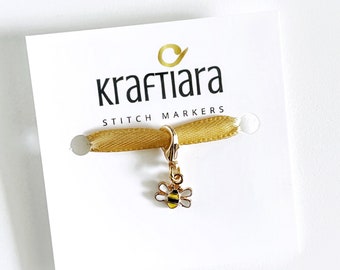 Tiny bee stitch marker, crochet and knitting accessories, gifts for knitters, crocheters
