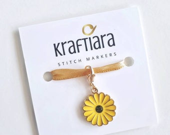 Sunflowerstitch marker, gifts for knitters, progress keepers, knitting crochet supplies