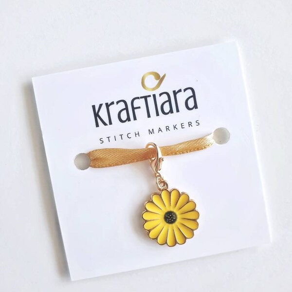 Sunflowerstitch marker, gifts for knitters, progress keepers, knitting crochet supplies