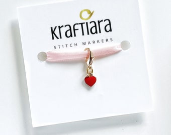 Mini heart stitch marker, crochet and knitting accessories, gifts for knitters, crocheters