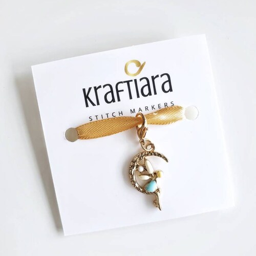 Enamel Fairy Stitch Marker: Crochet Project Bag Charm