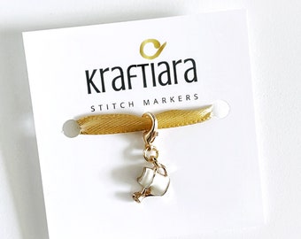 Watering can stitch marker for knitting, plant progress keeper