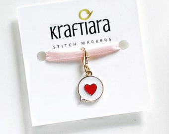 Bubble heart stitch marker, crochet and knitting accessories, gifts for knitters, crocheters
