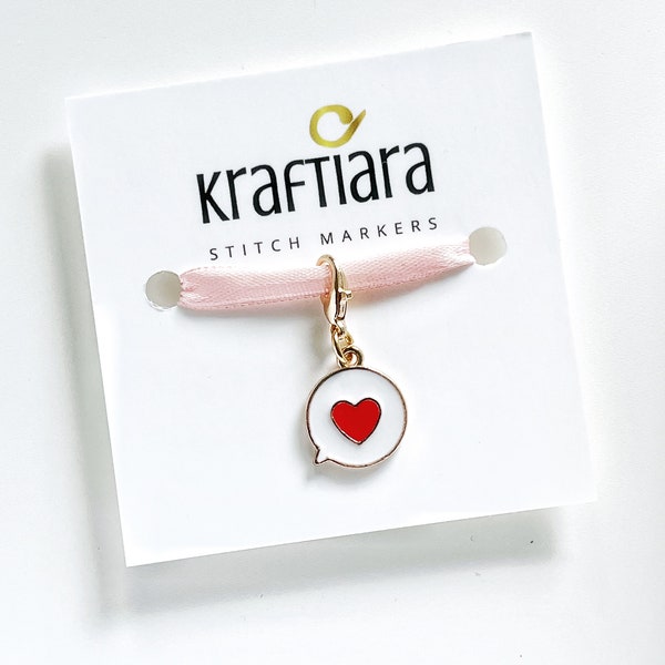 Bubble heart stitch marker, crochet and knitting accessories, gifts for knitters, crocheters