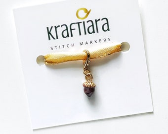 Acorn stitch marker, progress keepers, knitting accessories