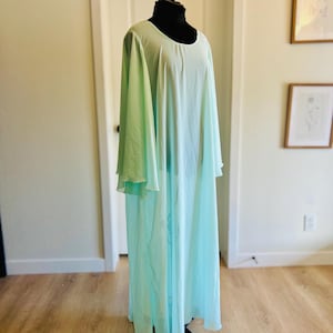 seafoam chiffon dress Vintage Seafoam Stretch Chiffon Dress DESERT MOSS VINTAGE