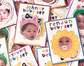 nct (nct127, nct dream, wayv) cute baby face dye cut set! [kpop]