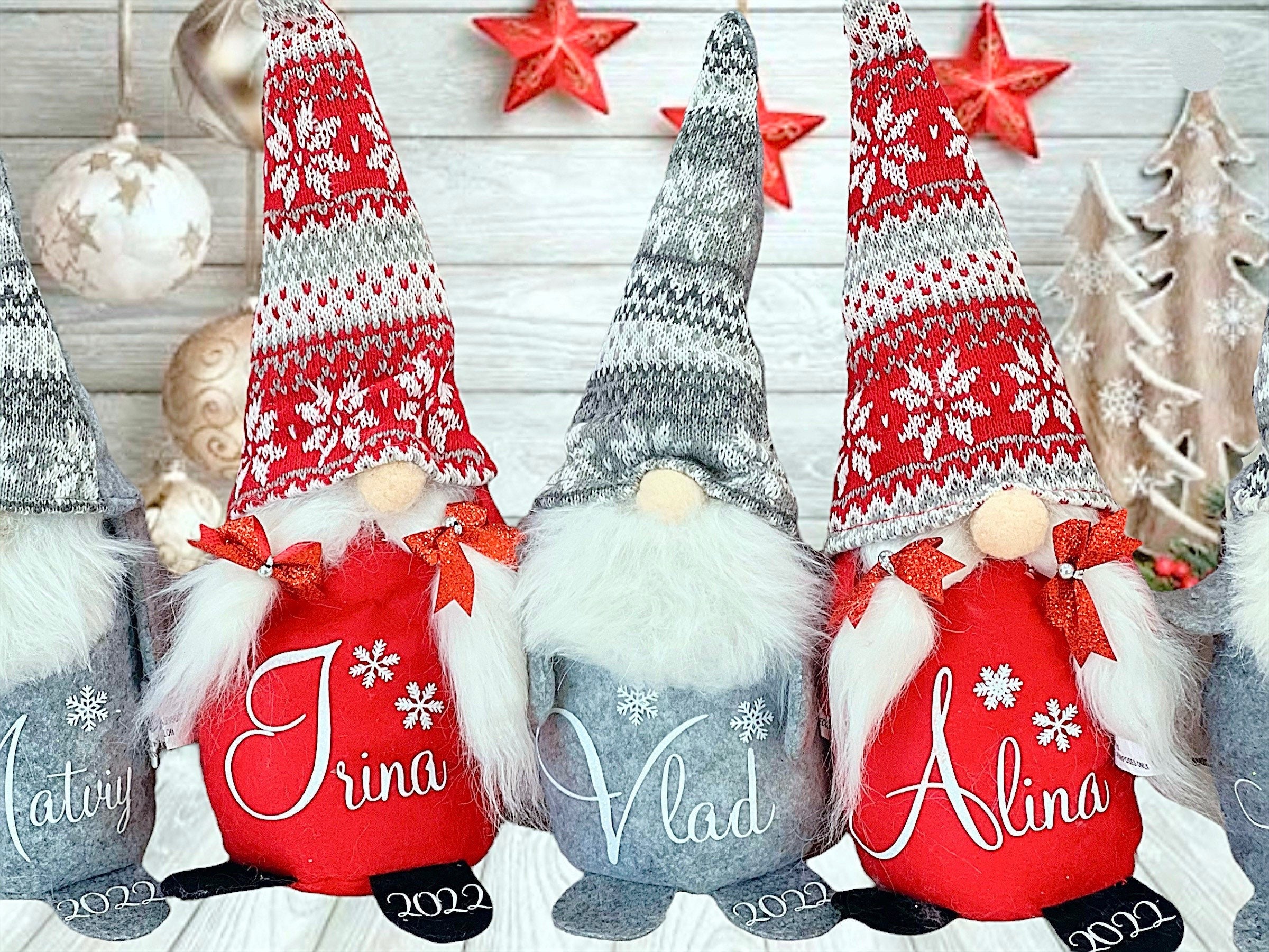 Personalized Gnome/family Gnome Christmas Decorations/nordic Gnome