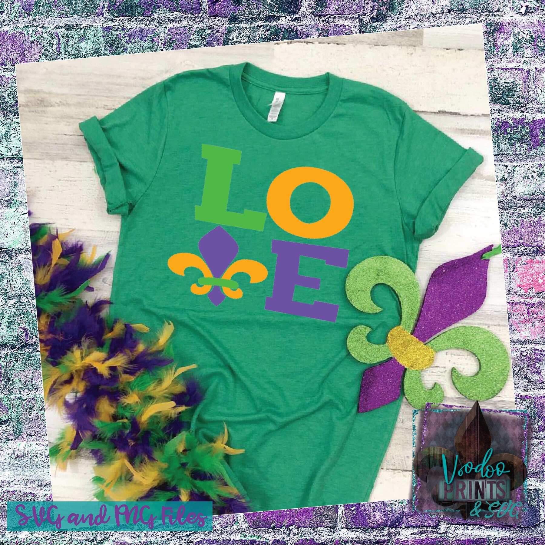 Download LOVE Mardi Gras Fleur De Lis PNG SVG | Etsy