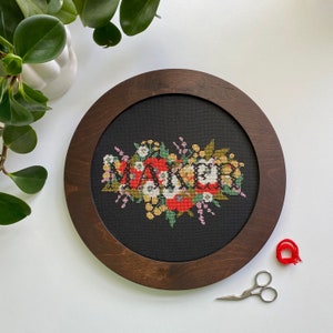 Round CIRCLE Embroidery FRAME. Embroidery Hoop Frame. Hand Embroidery Frame. Cross Stitch Frame. Vintage Fabric display. Wedding Embroidery