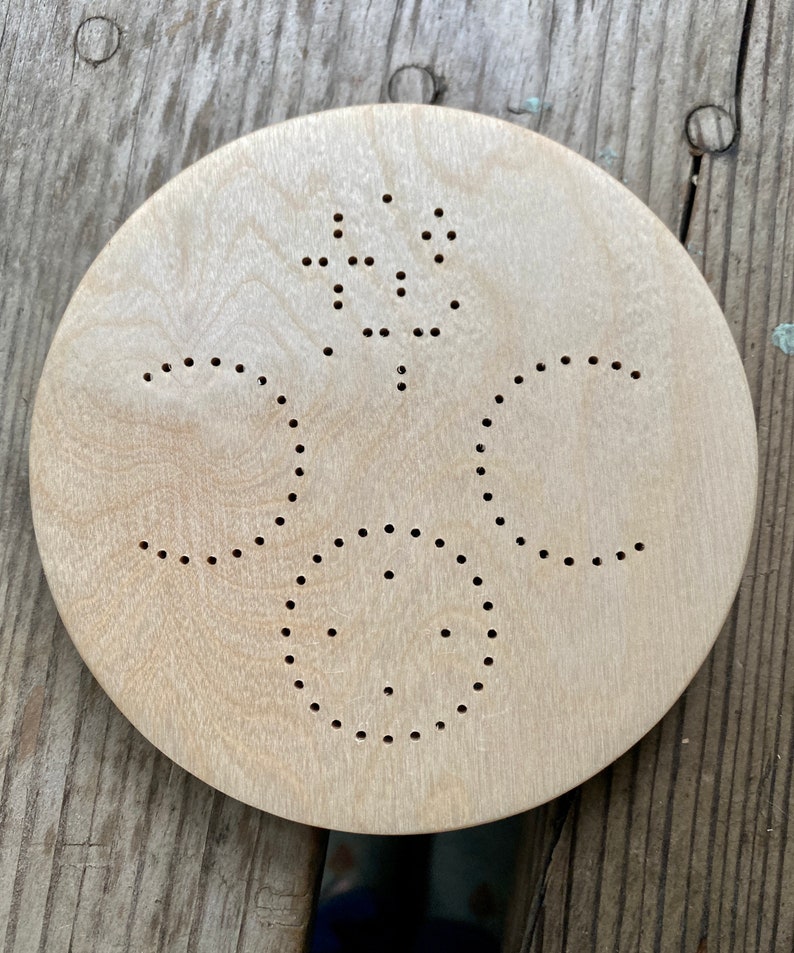 Wood Embroidery Disk Blame it on the Moon Perforated Disk Pattern for Embroidery Stitching, Wood Stitching Blank DIY Disk image 3