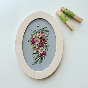 Oval Embroidery Frame: Modern Birch look to show off your embroidery or cross stitch