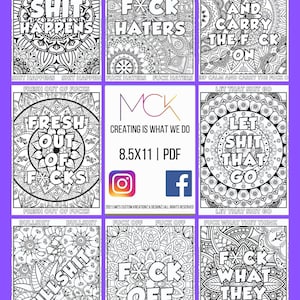 Coloriage 8,5 x 11 gros mots | Bonnes notes | Coloriages| Planificateur| Carnet| Calme-moi à colorier | Livre de coloriage pour adultes | Colore-moi calme |