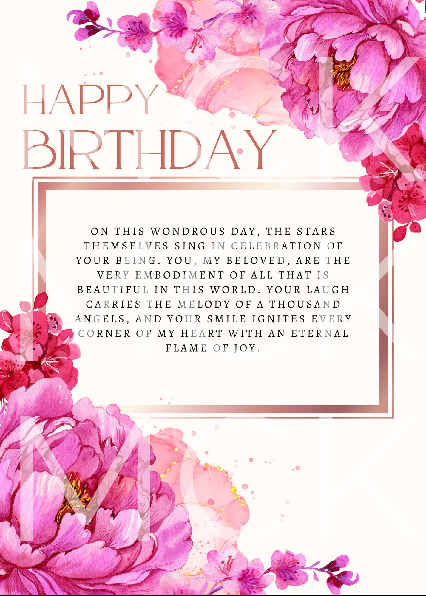 Happy Birthday Love Card - Digital Download | Romantic Birthday ...