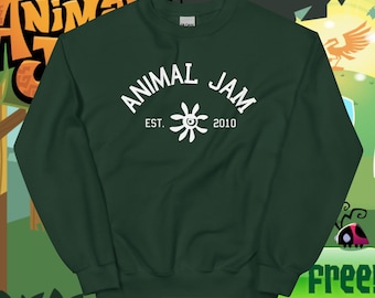 Sudadera estilo universitario de Animal Jam (estreno en 2010), regalos para fans de Animal Jam, artículos clásicos de Animal Jam