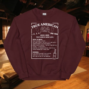 True American Drinking Game Rules New Girl Crewneck