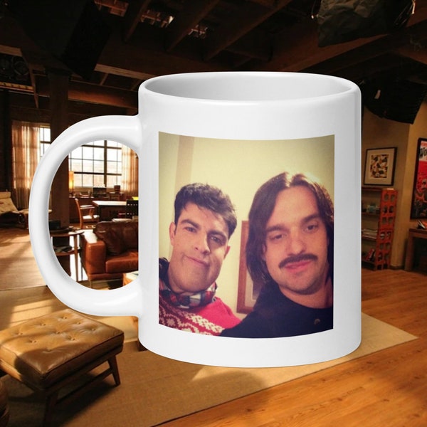 Nick Miller & Schmidt College Selfie New Girl Mug