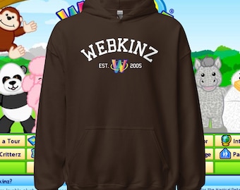 Sudadera con capucha estilo universitario vintage de Webkinz (establecida en 2005), ropa de gamer divertida y nostálgica, productos de Webkinz