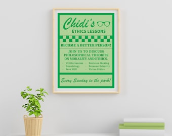 Chidi's Ethics Lessons The Good Place Poster