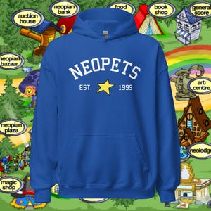 Neopets Est. 1999 College Style Hoodie, Neopets Merchandise, Gift for Nostalgic Gamers