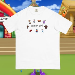 Toontown Gamer Girl T-Shirt, Gift for Toontown Fans, Gamer Girl Merch, Nostalgic Disney Games Tee