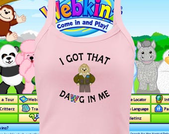 Camiseta de tirantes acanalada Webkinz "Tengo a ese perro dentro de mí", mercancía de Webkinz, regalo para gamers nostálgicos