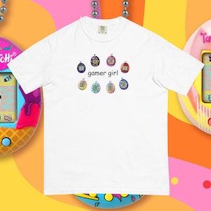 Tamagotchi Gamer Girl T-Shirt, Funny Gift for Gamer Girls, Tamagotchi Merchandise
