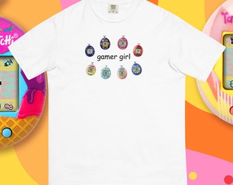 Tamagotchi Gamer Girl T-Shirt, Funny Gift for Gamer Girls, Tamagotchi Merchandise