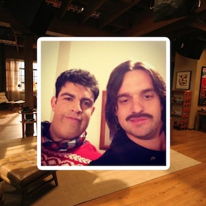 Nick Miller & Schmidt College Selfie New Girl Sticker