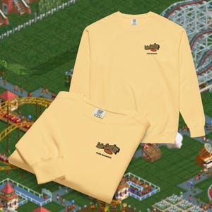 Rollercoaster Tycoon Park Manager Embroidered Sweatshirt, Nostalgic Rollercoaster Tycoon Inspired Gift, Retro Gaming Gift for Gamers