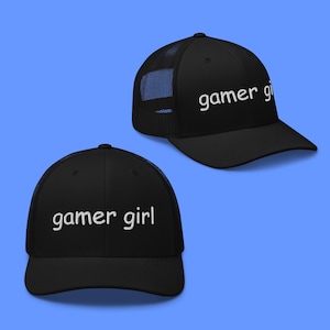 Cappello da camionista ricamato Gamer Girl, regali per ragazze gamer, gadget per videogiochi