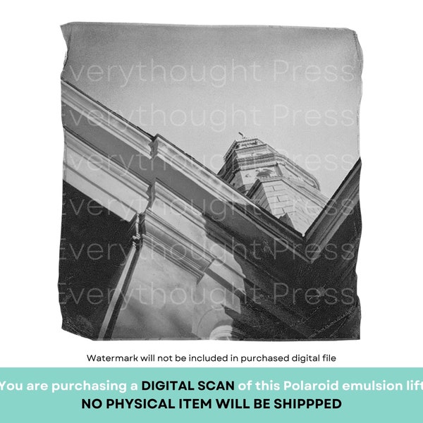 Printable Art—Charleston, SC – St. Philip’s Church / Digital Download of Scanned Polaroid Emulsion Lift / 8x10 JPG (300 ppi, RGB)