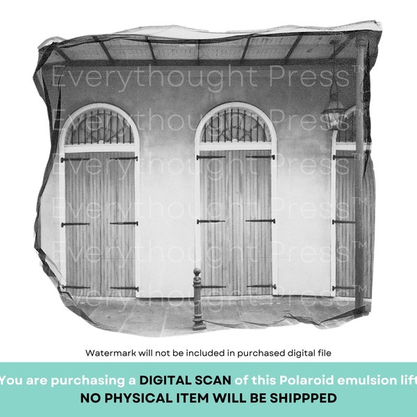 Printable Art—New Orleans, LA – French Quarter / Digital Download of Scanned Polaroid Emulsion Lift / 8x10 JPG (300 ppi, RGB)