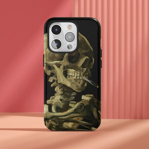 Vincent van Gogh "Skull with Cigarette", iPhone 15, 14 Pro Max, 15, 14 Plus, Magsafe Casing 13, 12 Mini, iPhone 12, 11 Pro Max, XS MAX, XR