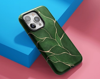 Gold Leaves Phone Case For iPhone 17, 16, 15, 14, 13 Pro Max, Magsafe Cover, iPhone 16, 15, 14 Plus, 13, 12 Mini, 12, 11 Pro Max, 7 8 XR XS