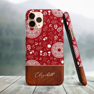 Red Mandala Custom Phone Case For iPhone 15, 14, 13 Pro Max, iPhone 15, 14 Plus, 13, Cover, 12 Mini, 12, 11 Pro Max, 7 8 X XR XS Max, SE2022