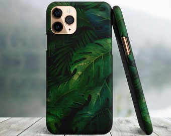 Tropical Leaves Phone Case, iPhone 15, 14 Pro Max, iPhone 15, 14 Plus, iPhone 13, 12, 11, Pro Max, iPhone 13, 12 Mini, iPhone 8, iPhone X