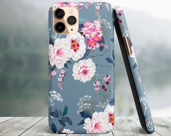 Grey Floral Phone Case for iPhone 15, 14 Pro Max, iPhone 15, 14 Plus, Magsafe Casing, 13, 12 Mini, iPhone 13, 12, 11 Pro Max, XS MAX, XR