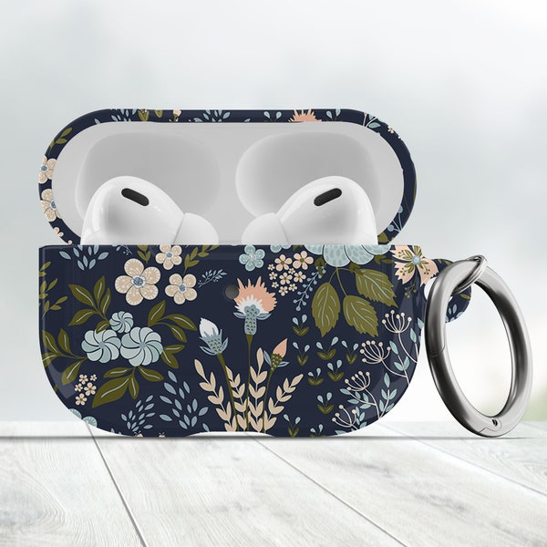 Blue Flowers AirPod Pro 2 Case, Airpod 3rd Generation, Airpods Cover, Airpod Case Keychain, Airpods Case Cover, Airpod case 2nd/3rd