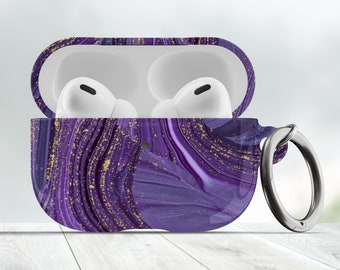 Purple Marble AirPod Pro Case, AirPod 3rd/4th Generation