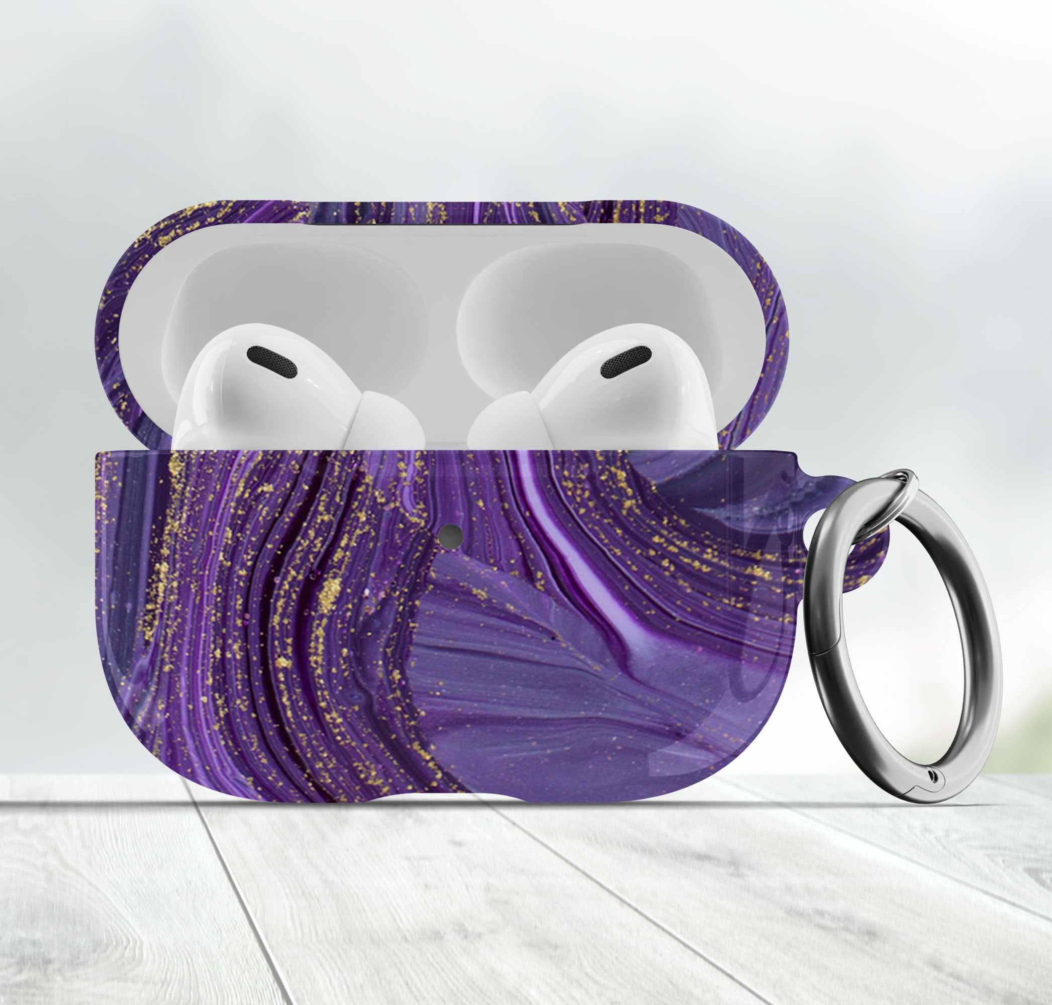 Pastele Jordan Purple Marble Custom Personalized AirPods Case