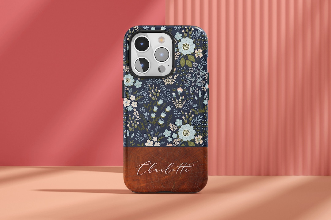 Blue Flowers Custom Case, iPhone 16, 15 Pro Max, iPhone 15, 14 Plus