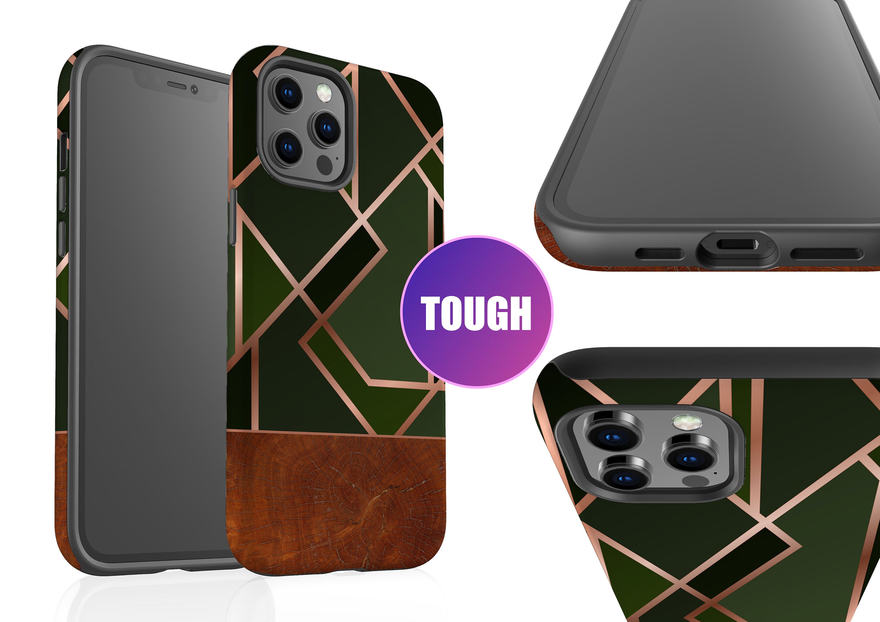 Green Art Deco Phone Case iPhone 15, 14, 13 Pro Max, iPhone