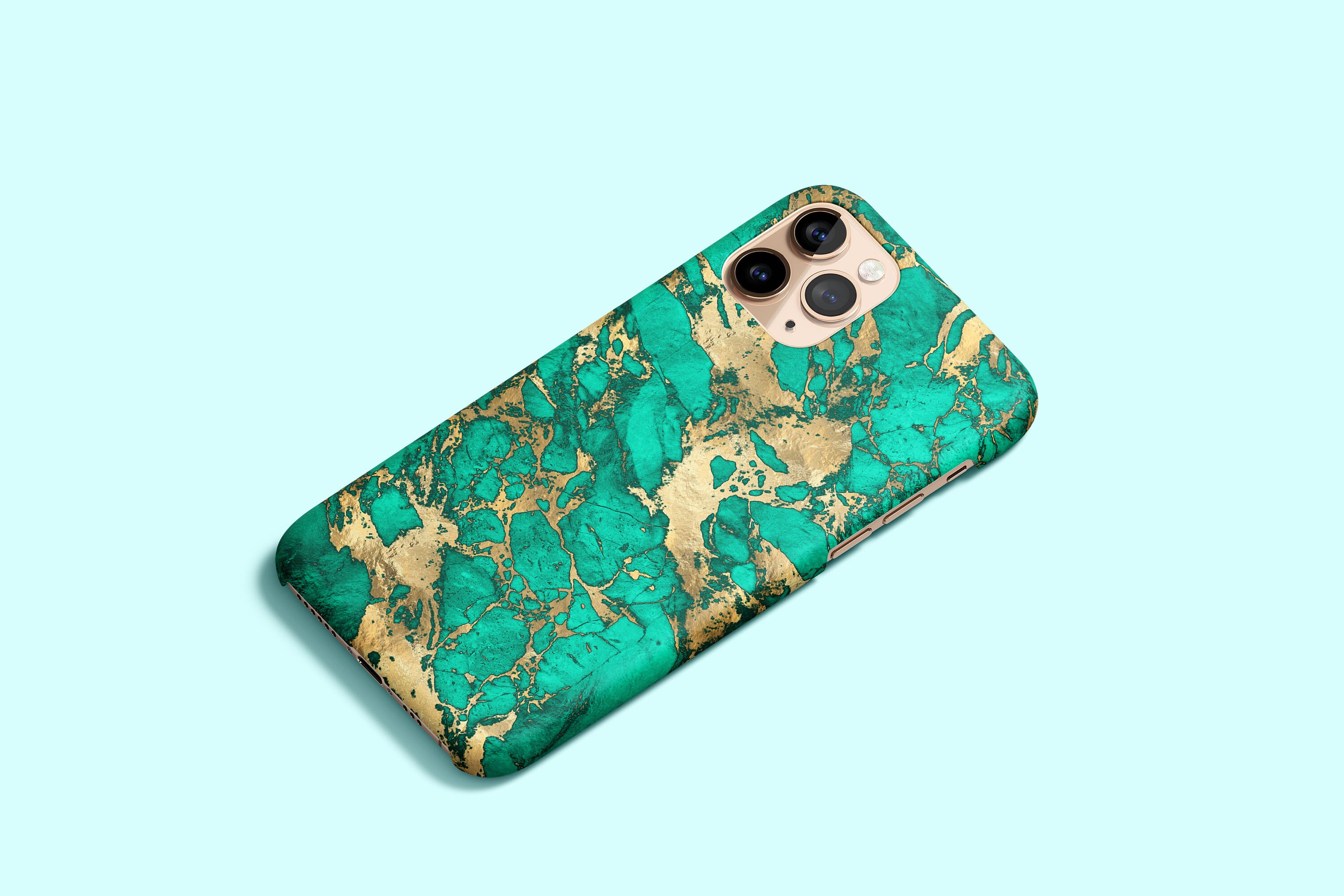 Teal and Gold Iphone 14 13 Pro Max Phone Case Iphone 14 Etsy